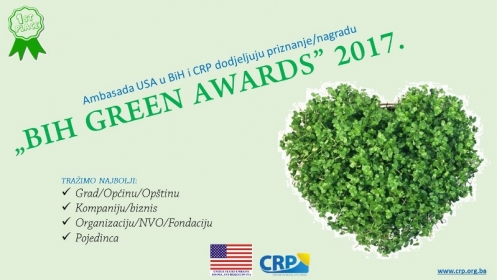 Ambasada SAD u BiH i (CRP) organizuju: „BiH Green Awards“ 2017