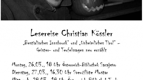 Najava književne večeri sa Christian Kösslerom