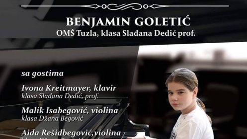 Veče umjetničke muzike: Solistički koncert Benjamina Goletića