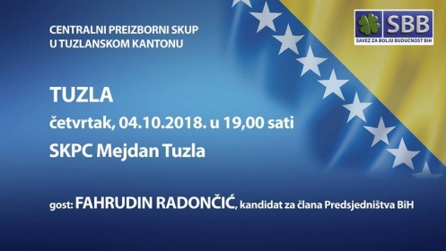 Centralni predizborni skup SBB BiH 4. oktobra u SKPC „Mejdan“