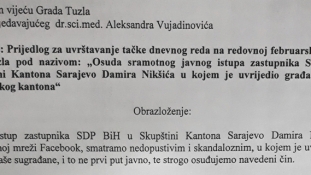 Zajednički prijedlog vijećnika SDA i SBB-a: Gradsko vijeće Tuzla treba osuditi sramotni čin Damira Nikšića