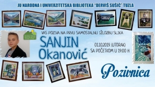 Najava prve samostalne izložbe umjetničkih slika  Sanjina Okanovića