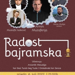 Koncert “Radost bajramska” 6. jula na Trgu slobode u Tuzli