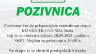 Završni skup SDA za Tuzlu i Tuzlanski kanton 28. septembra u SKPC Mejdan