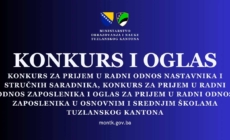 Konkursi/oglas za prijem zaposlenika u osnovnim i srednjim školama Tuzlanskog kantona