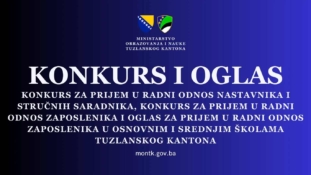 Konkursi/oglas za prijem zaposlenika u osnovnim i srednjim školama Tuzlanskog kantona
