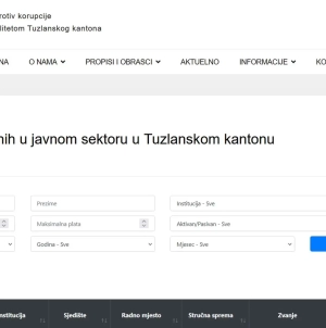 Objavljen Registar uposlenika u institucijama Tuzlanskog kantona